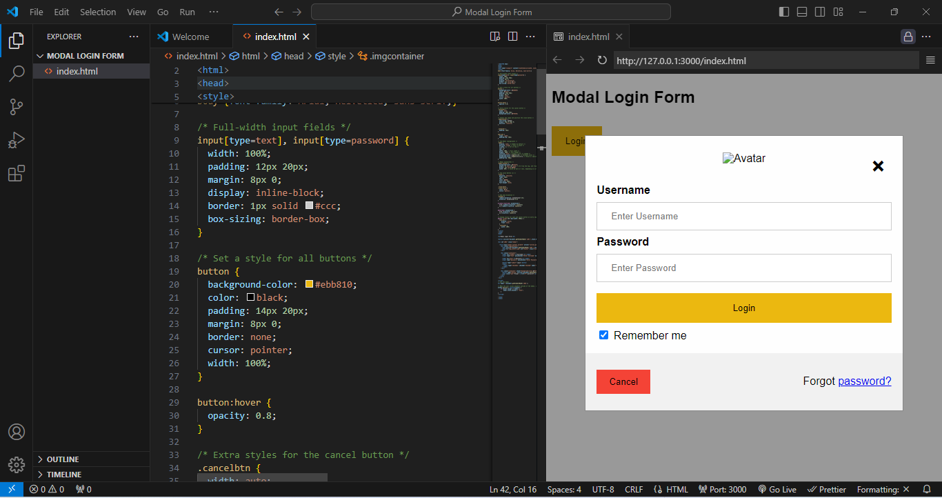 Modal Login Form Modal Login Form